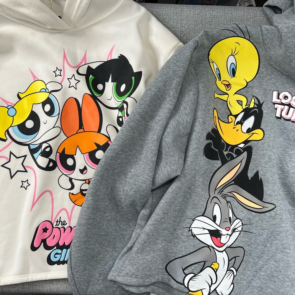 Powerpuff Girls and Looney Tunes Cropped Hoodies XXL 19